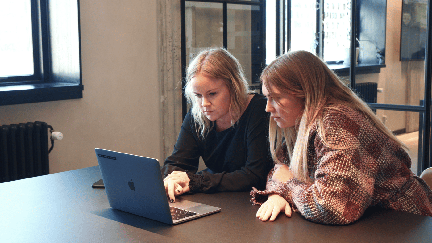 Employees working closely